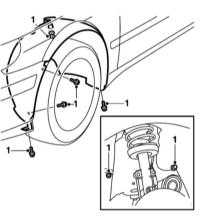 Снятие и установка локеров колёсных арок Saab 95