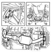  Снятие и установка компонентов системы выпуска ОГ Saab 95